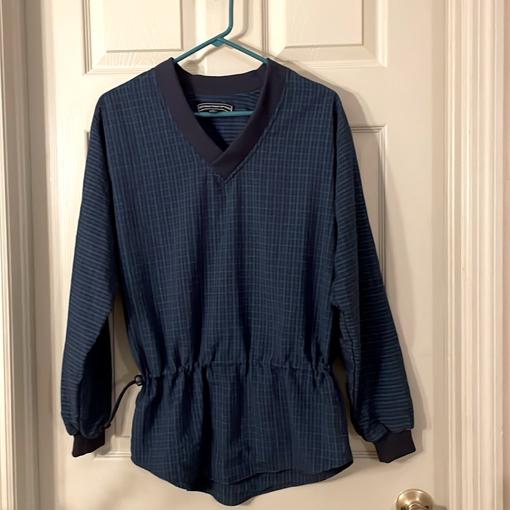 Sun mountain sports wind breaker jacket plaid navy and green women’s small